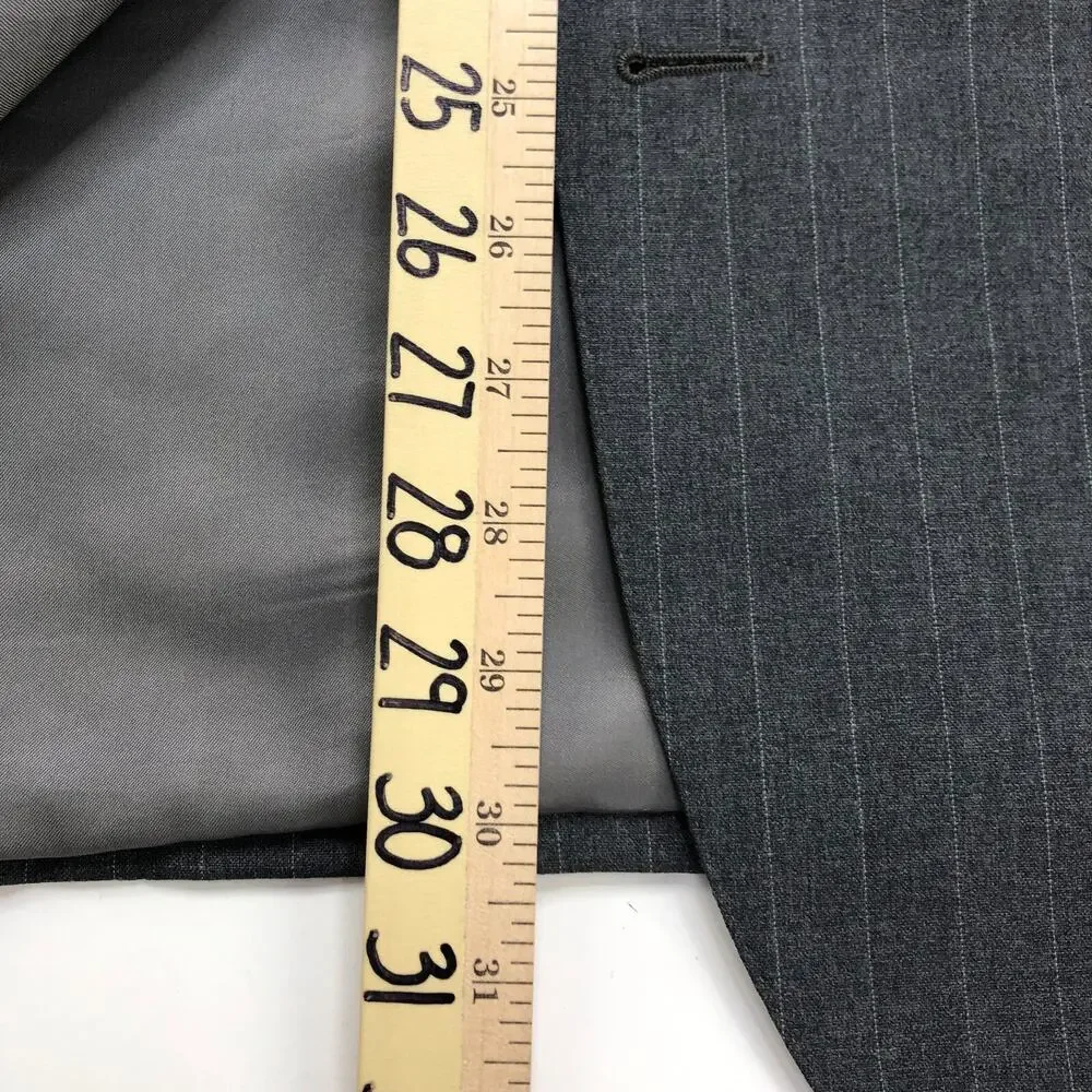 Ermenegildo Zegna Pinstriped 39 Custom Blazer Sport Coat Jacket Gray